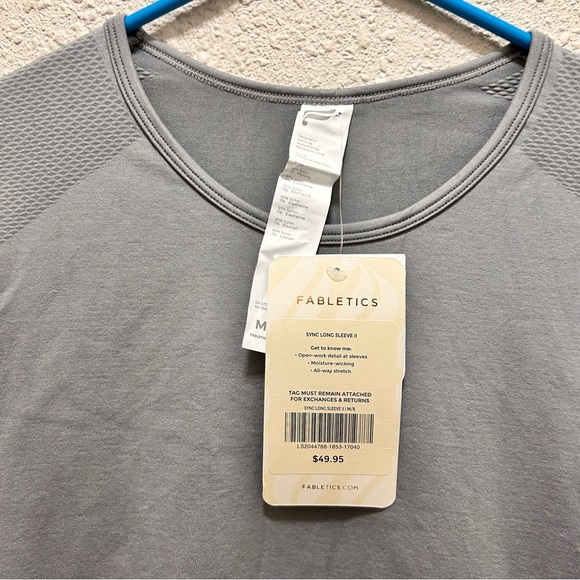 Fabletics Sync Seamless Long-Sleeve Top in Steel NWT Medium - Picture 5 of 6